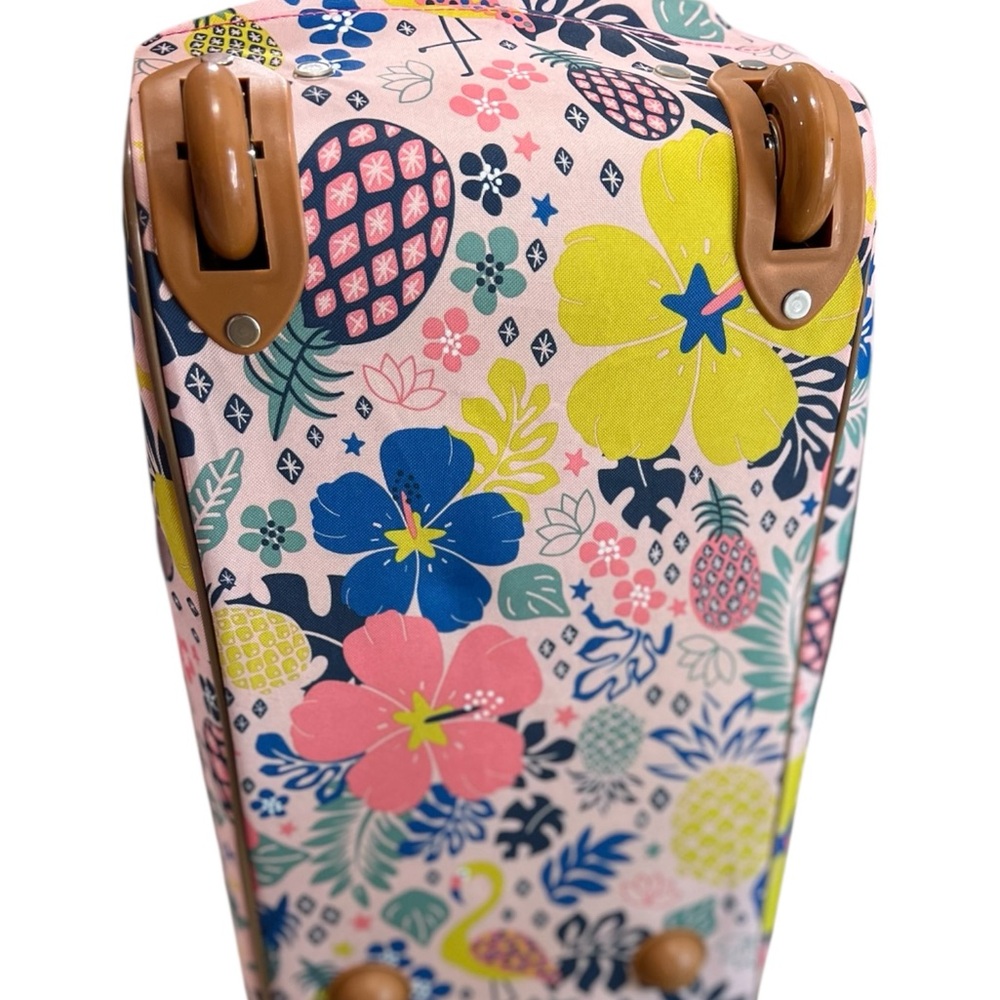 Lily Bloom Pattern 22” Duffel Bag with 2-Rolling Wheels, Weekender Overnight bag - Picture 9 of 14